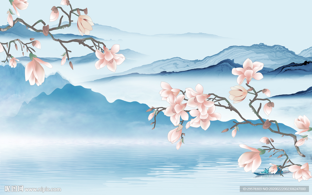 新款山水画高清画 TIF分层