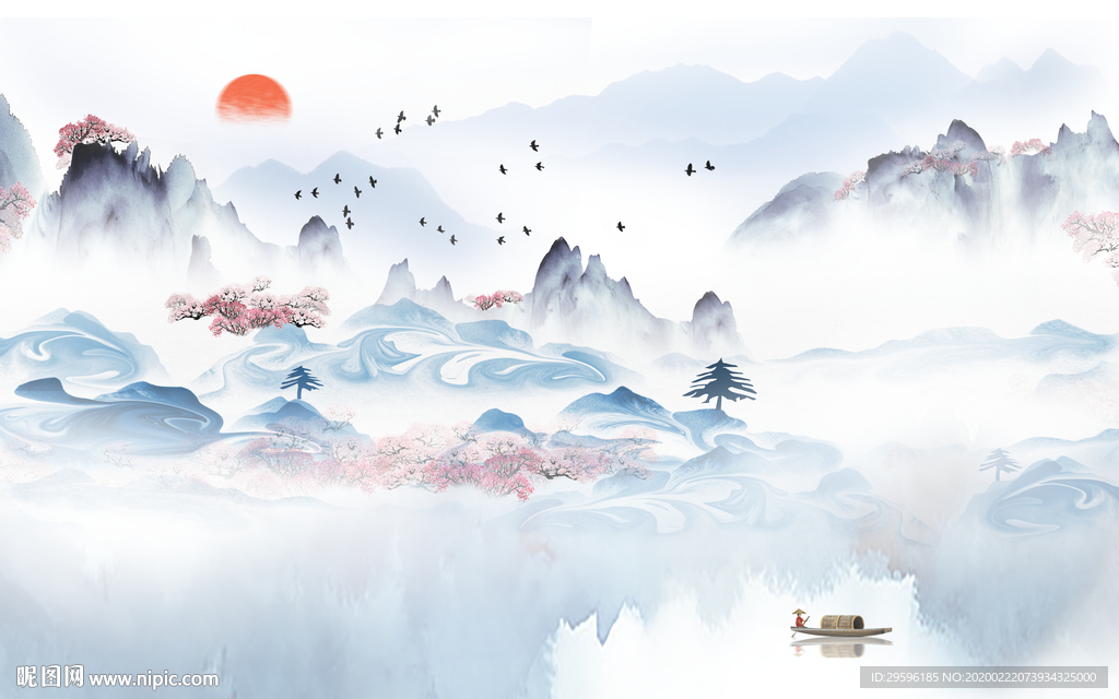 最新意境山水画 tif分层