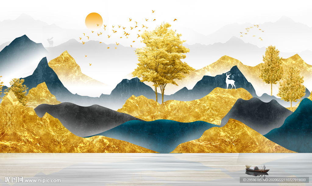 金山高档山水画 tif分层