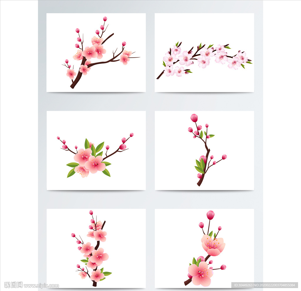 手绘桃花卡通桃花矢量桃花素材
