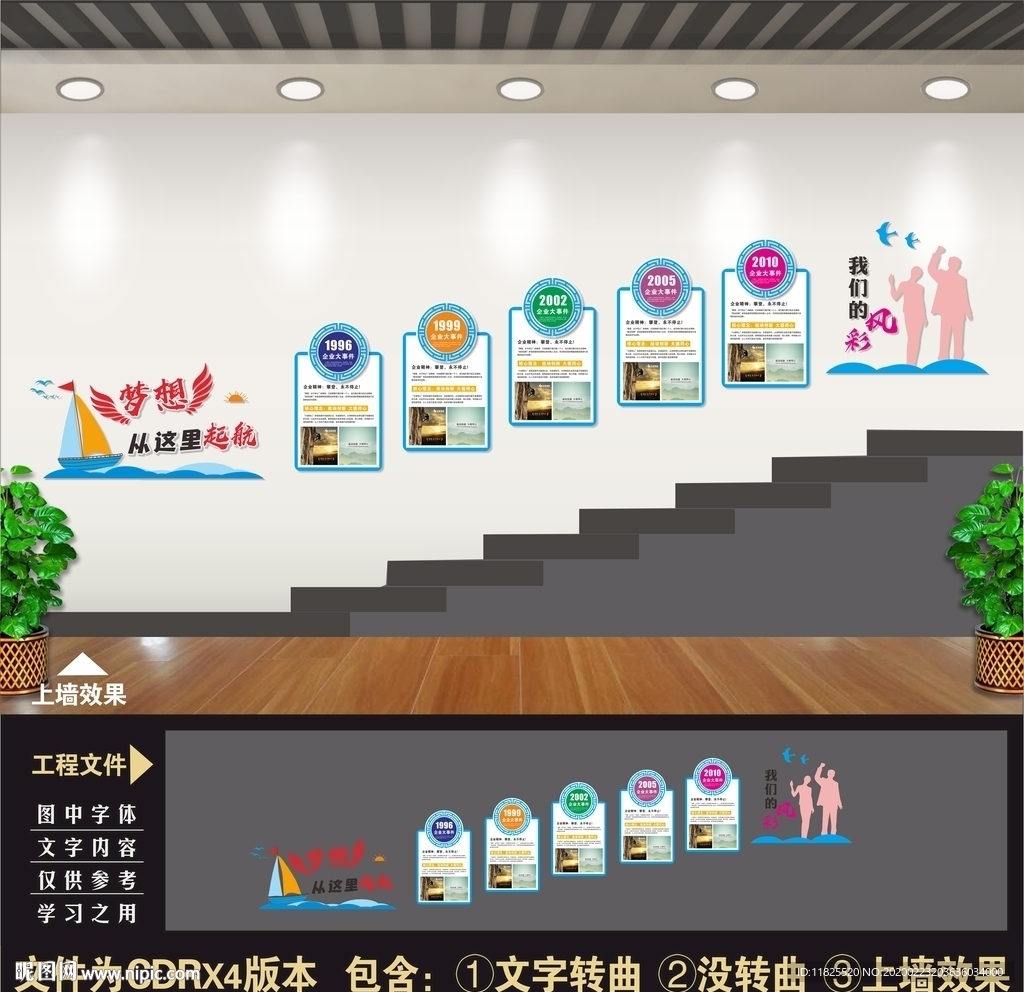 企业楼梯文化墙