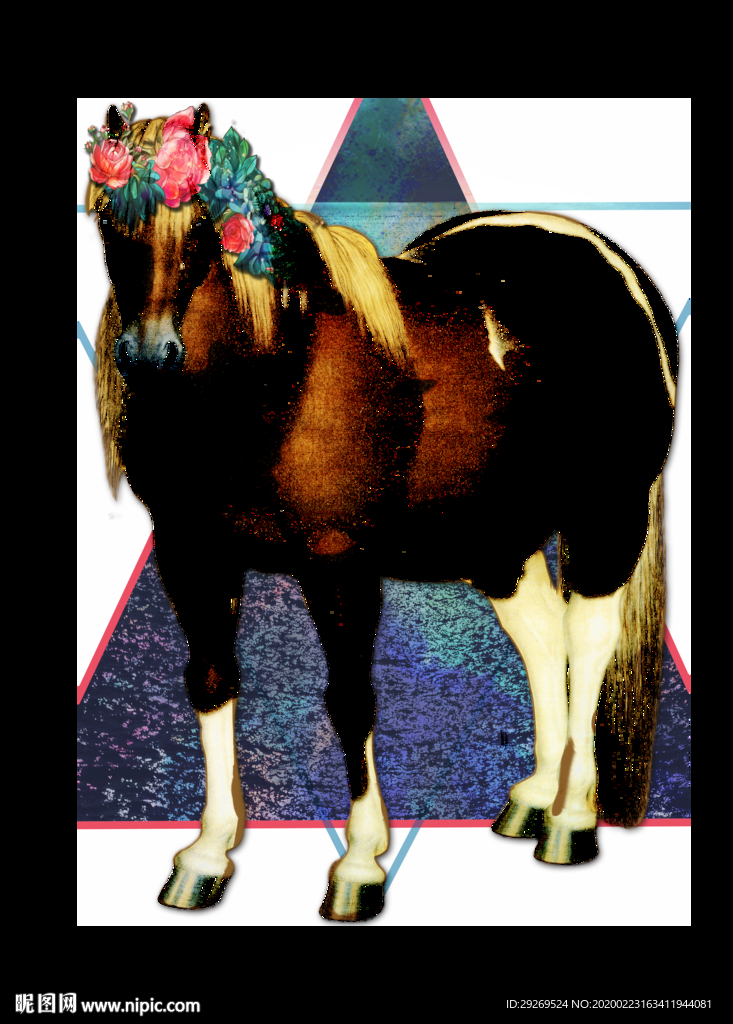 北欧简约轻奢现代马装饰画