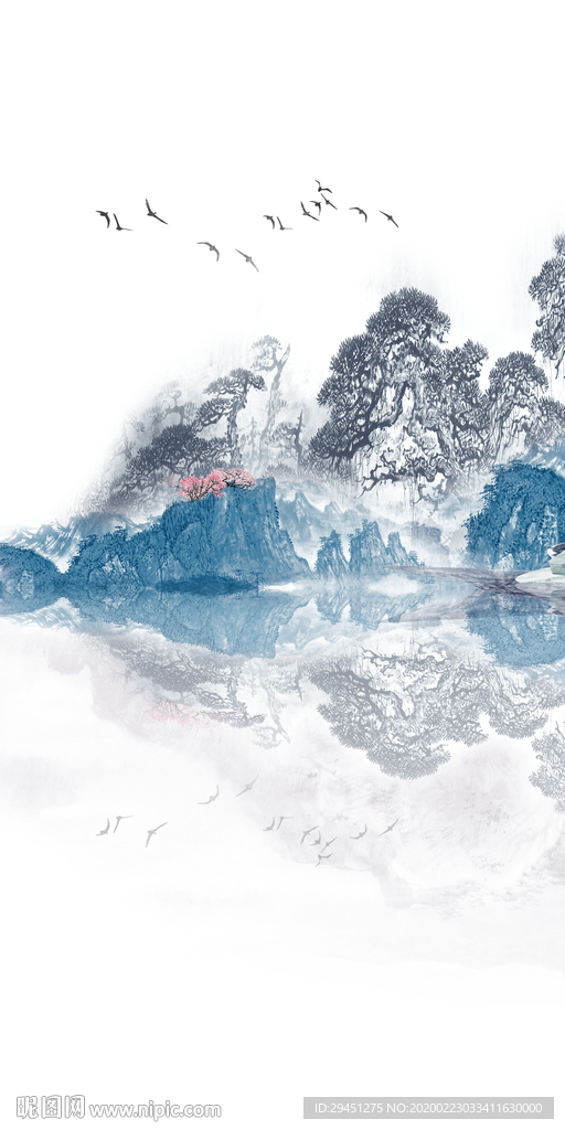 中式玄关新山水画 TIF分层