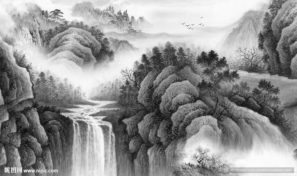 最新 意境中国风画 TIF分层
