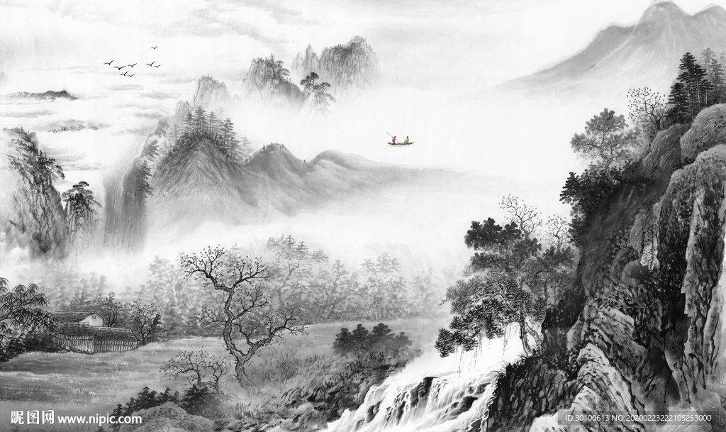 豪华意境中国风画 TIF分层