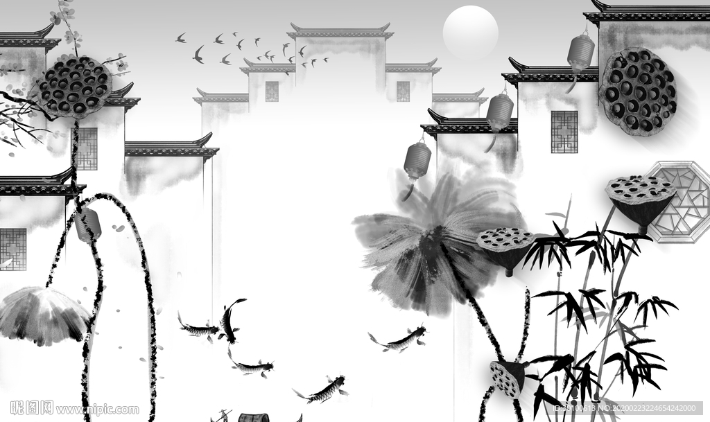 高清 江南中国风画 TIF分层