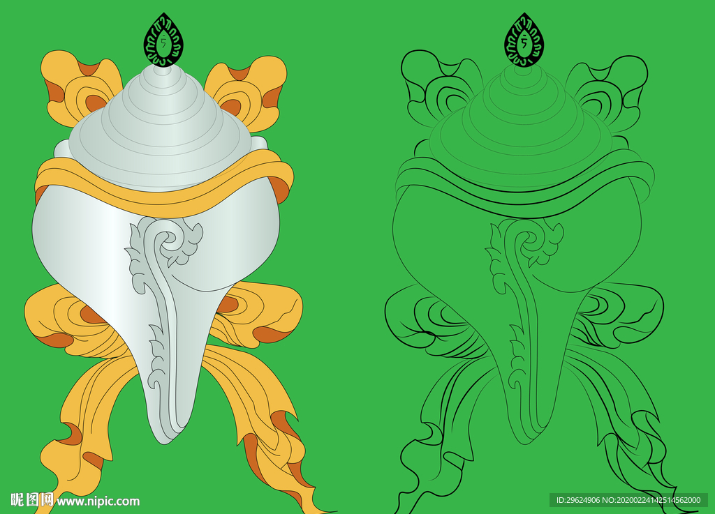 八宝吉祥白海螺