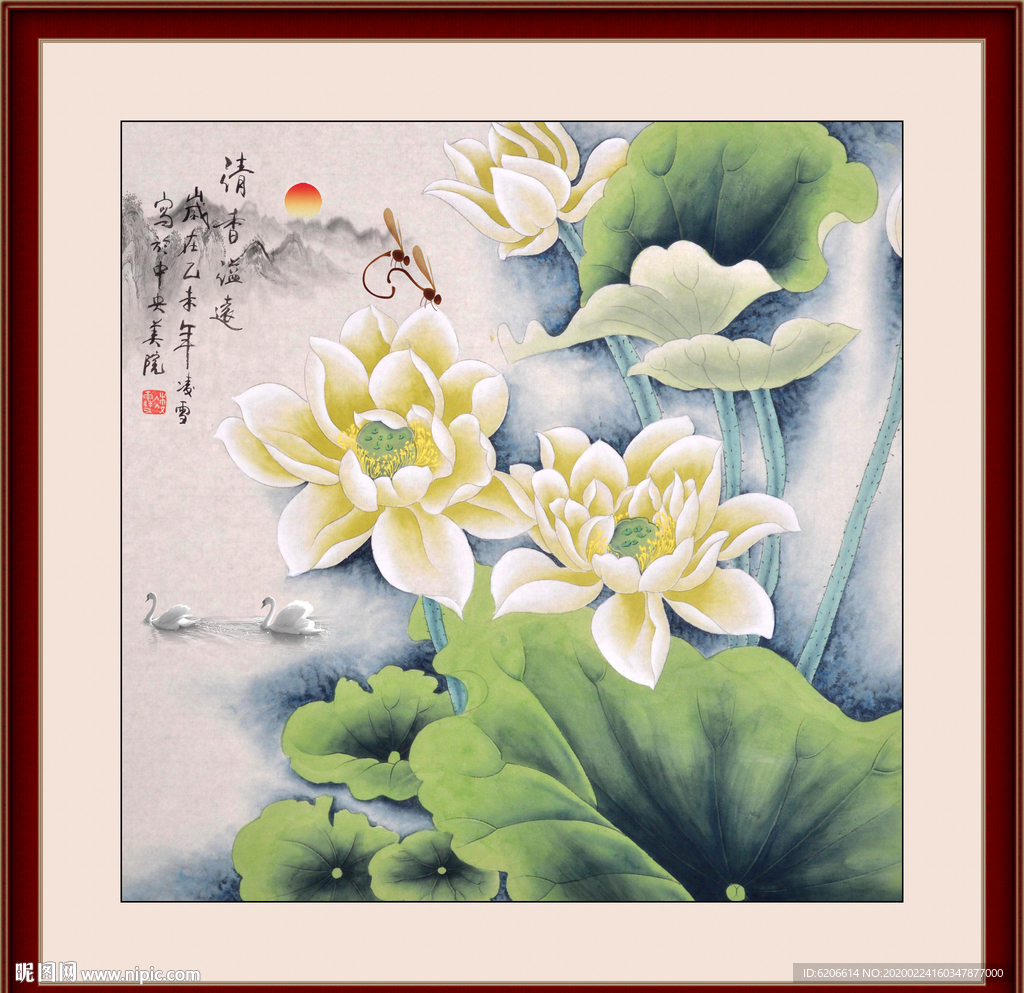 工笔荷花