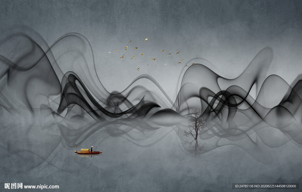 高端水墨山水画