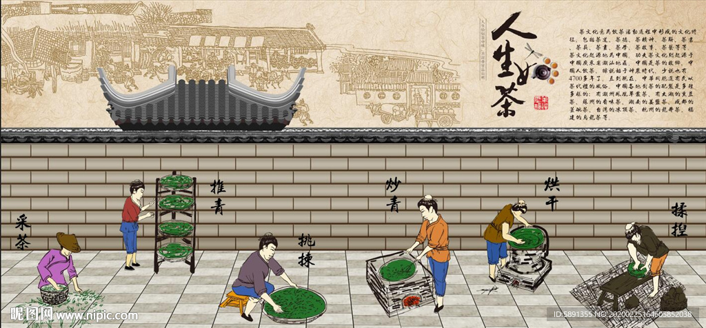 人生如茶背景墙