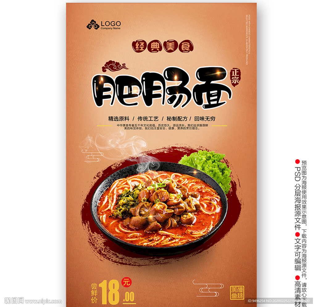 肥肠面海报