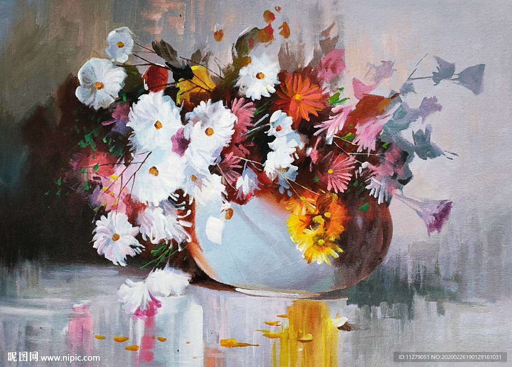 花卉花瓶油画