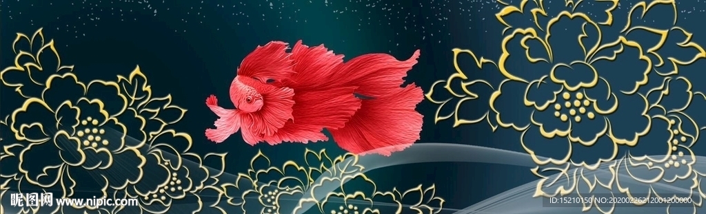 线条花朵客厅装饰画