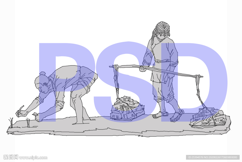 农耕文化 插秧雕塑