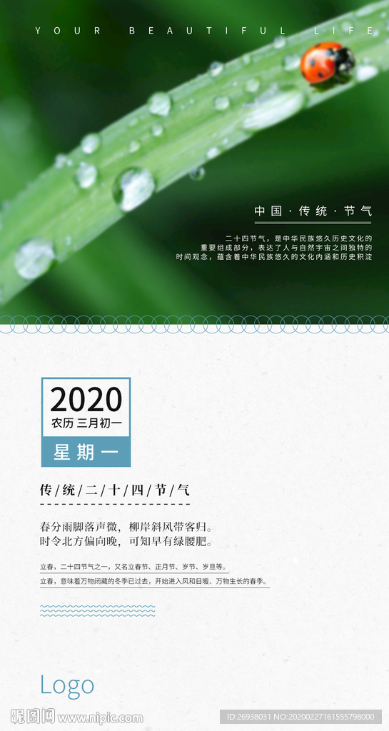 节气H5日签海报