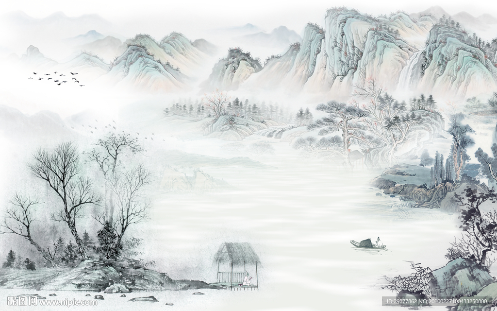 新款大厅山水画 TIF分层