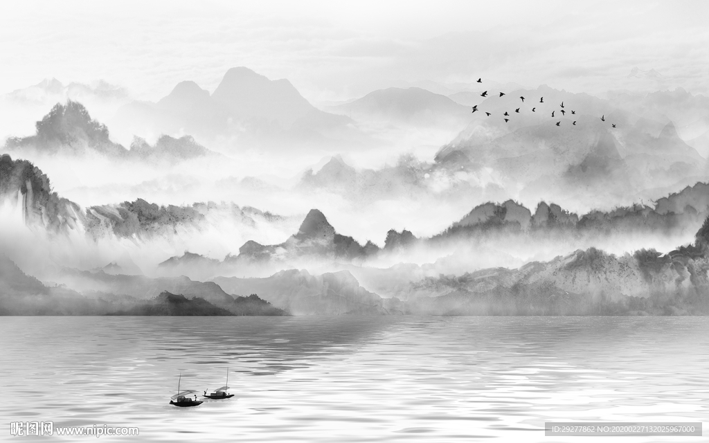 新款风景山水画 TIF分层画