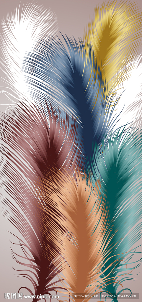 羽毛玄关背景墙