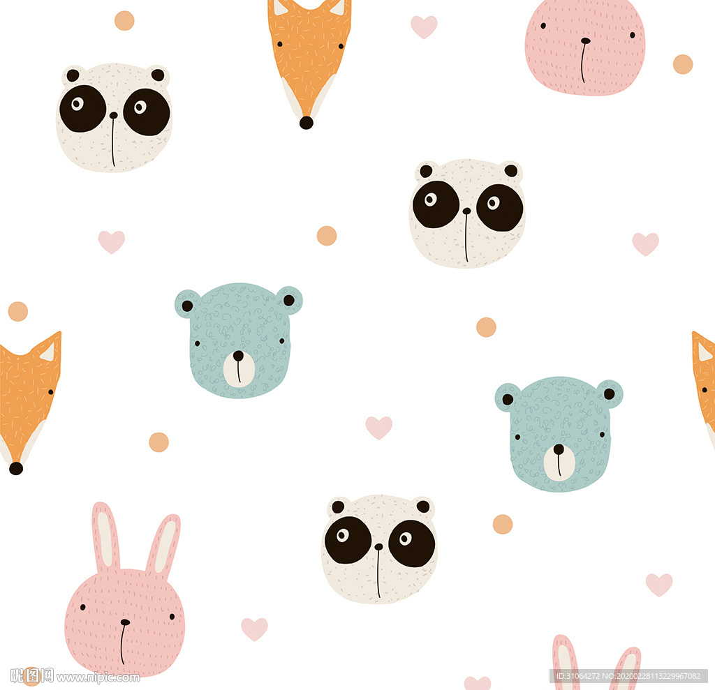 卡通动物印花图案
