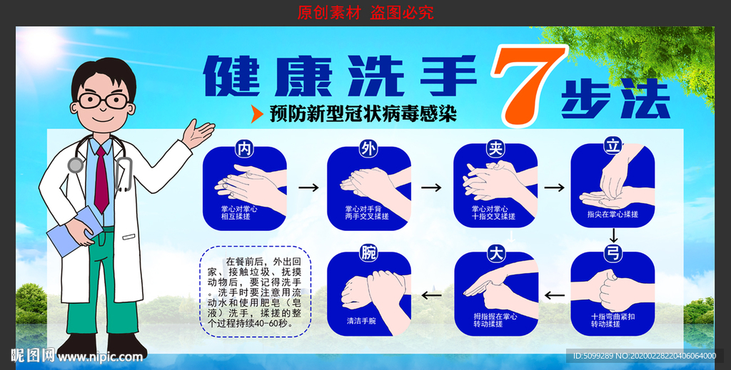 洗手7步法图解展板