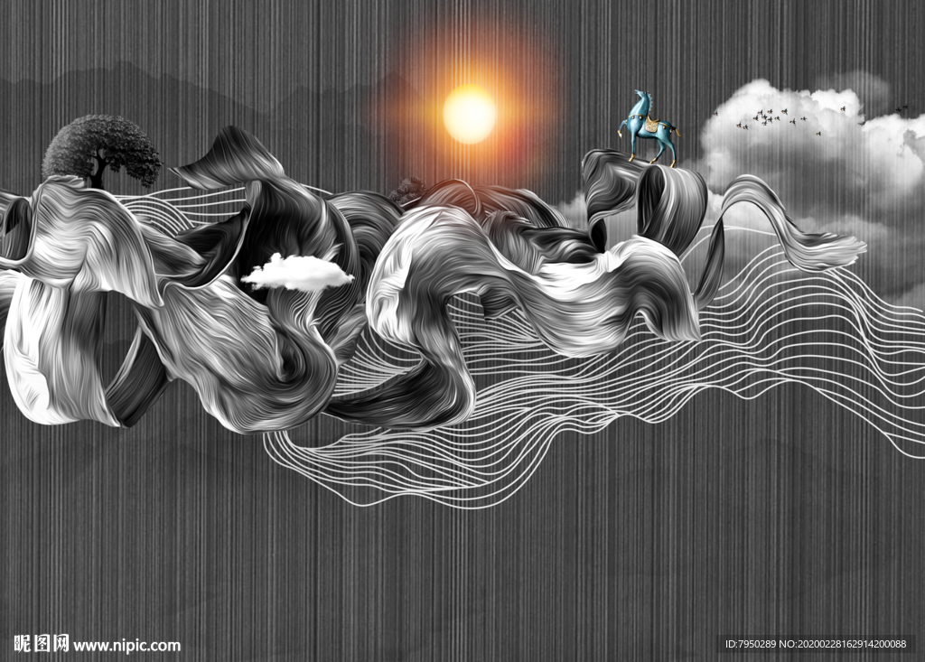 新中式轻奢背景墙