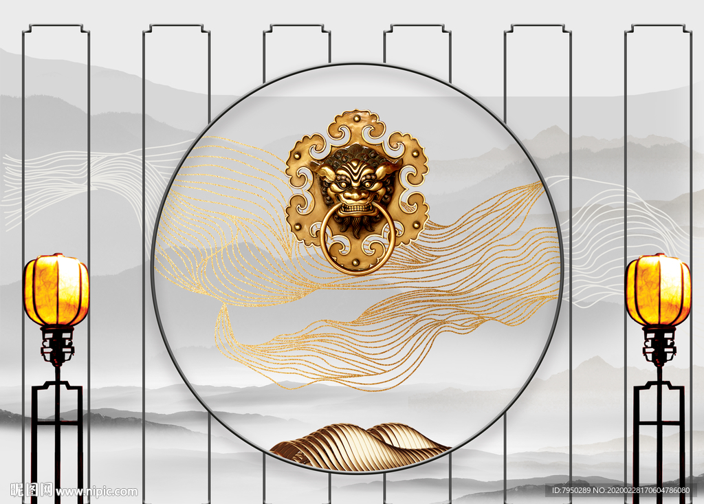 新中式轻奢背景墙