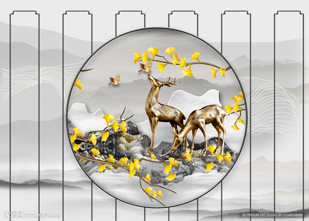 新中式轻奢背景墙