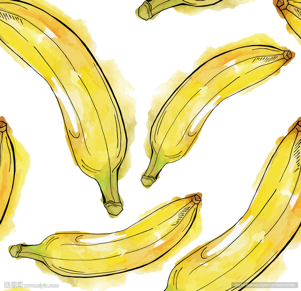 香蕉印花图案