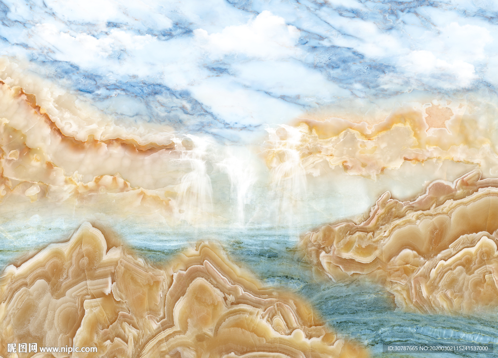 大理石纹山水背景墙