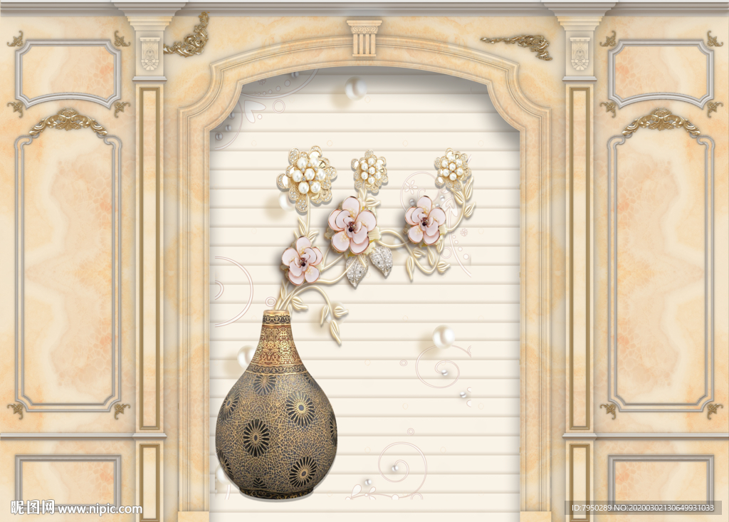 欧式集成墙板背景墙