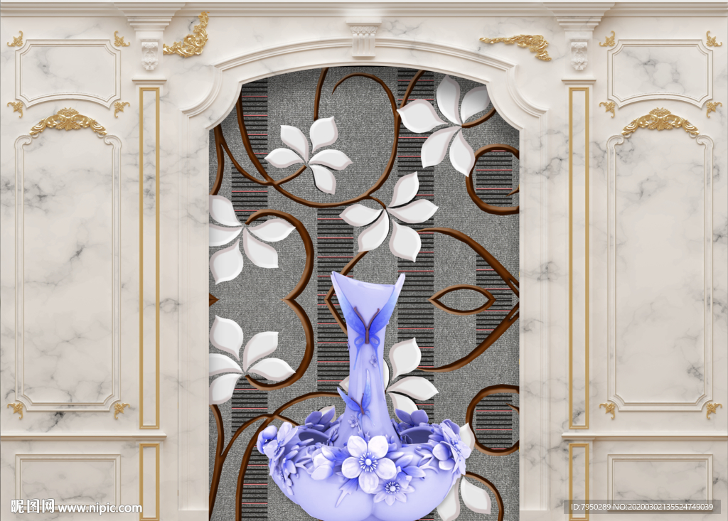 欧式集成墙板背景墙