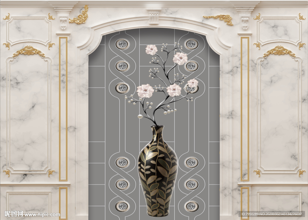 欧式集成墙板背景墙