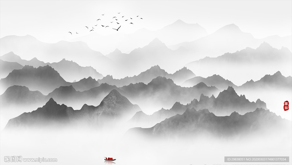 新中式山水画