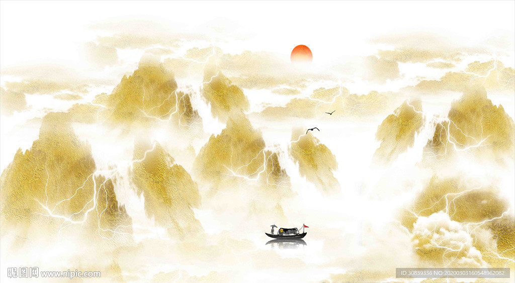 抽象金山装饰画