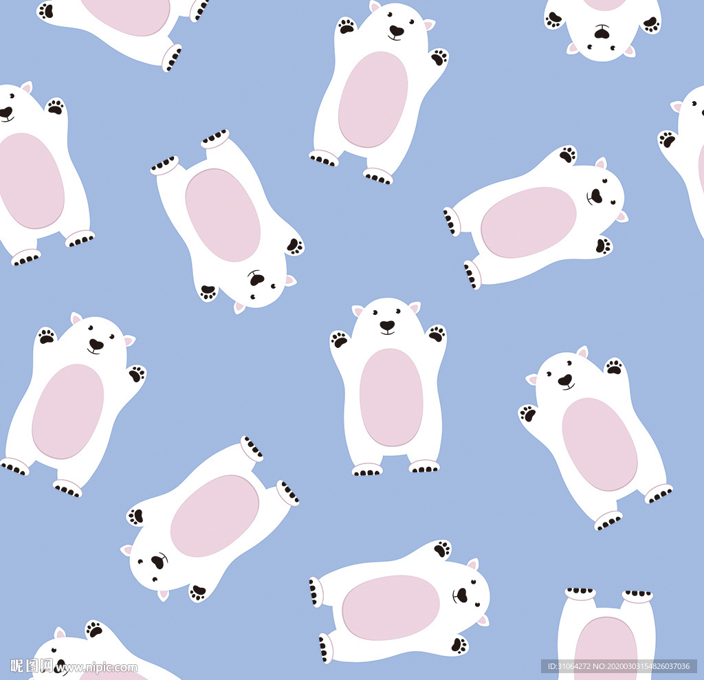 卡通小熊印花图案