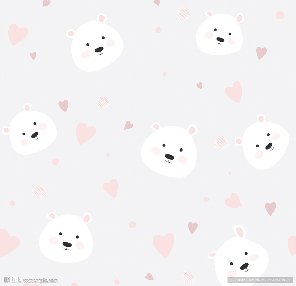 卡通小熊印花图案