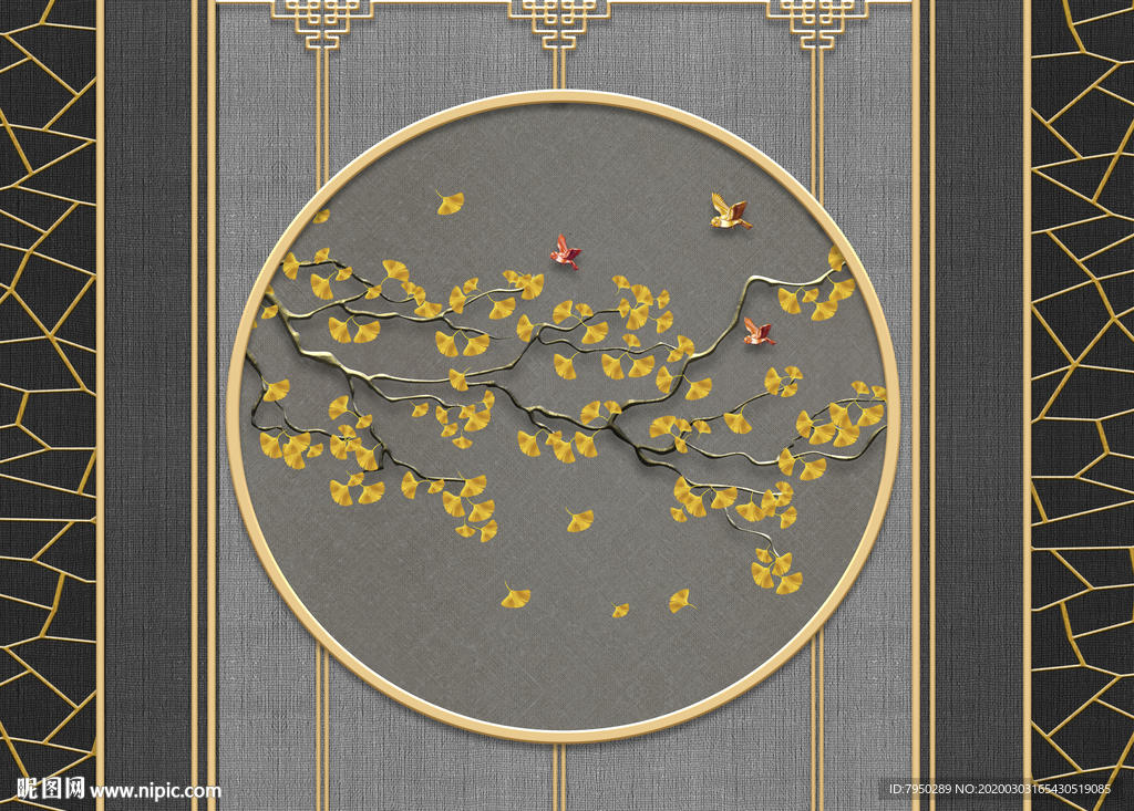 新中式轻奢背景墙