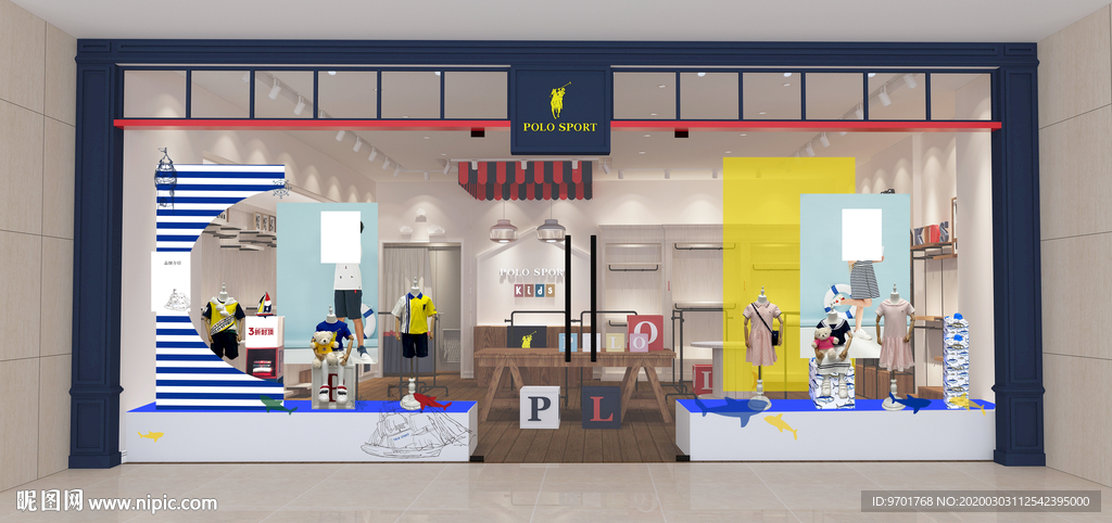 夏季橱窗 海底世界 橱窗 男女