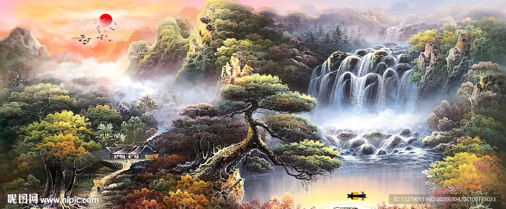 山水风景油画