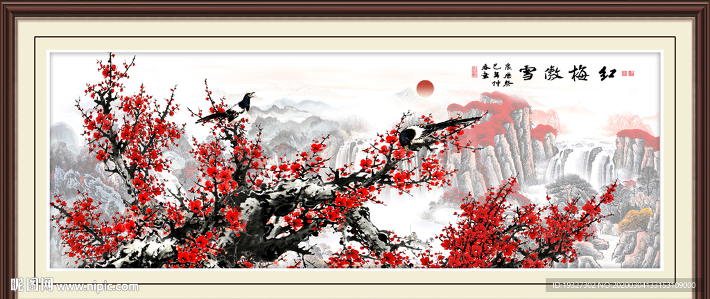 梅花 红梅报喜 报春图