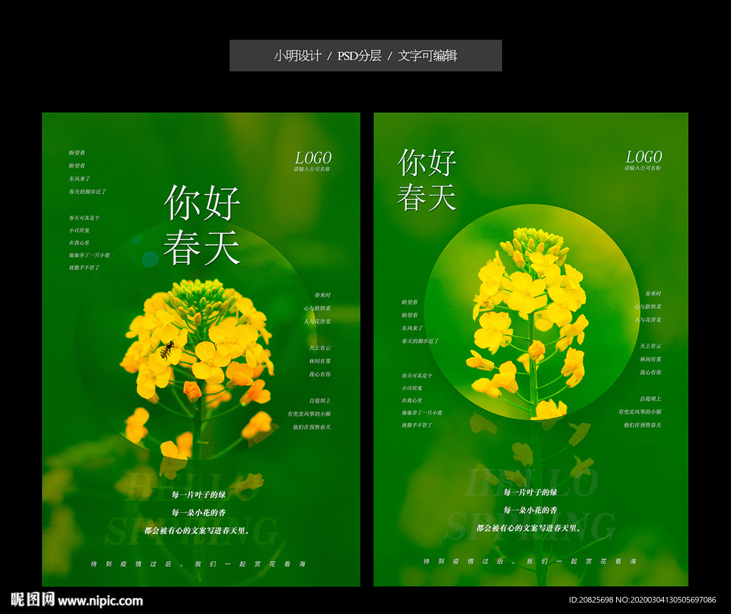 你好春天摄影海报