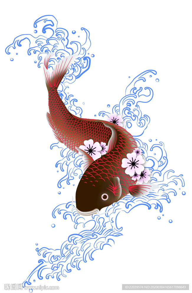 鲤鱼出水吉祥图案