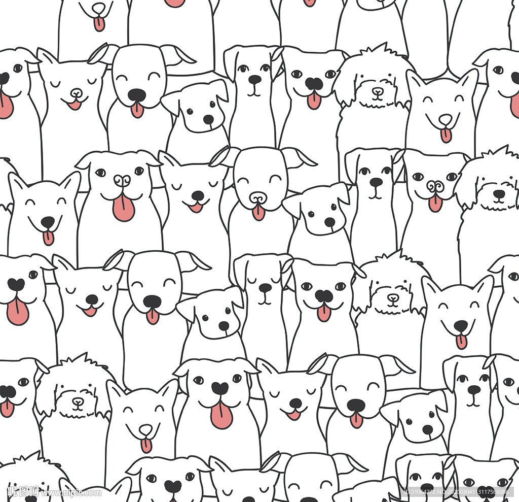 卡通小狗印花图案