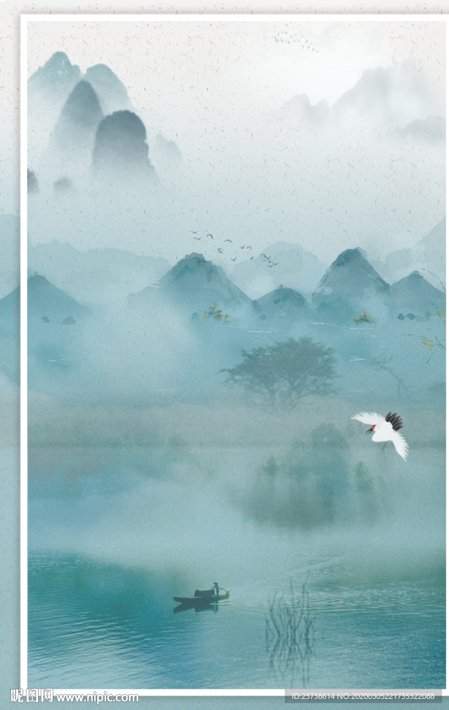 水墨古风山水背景