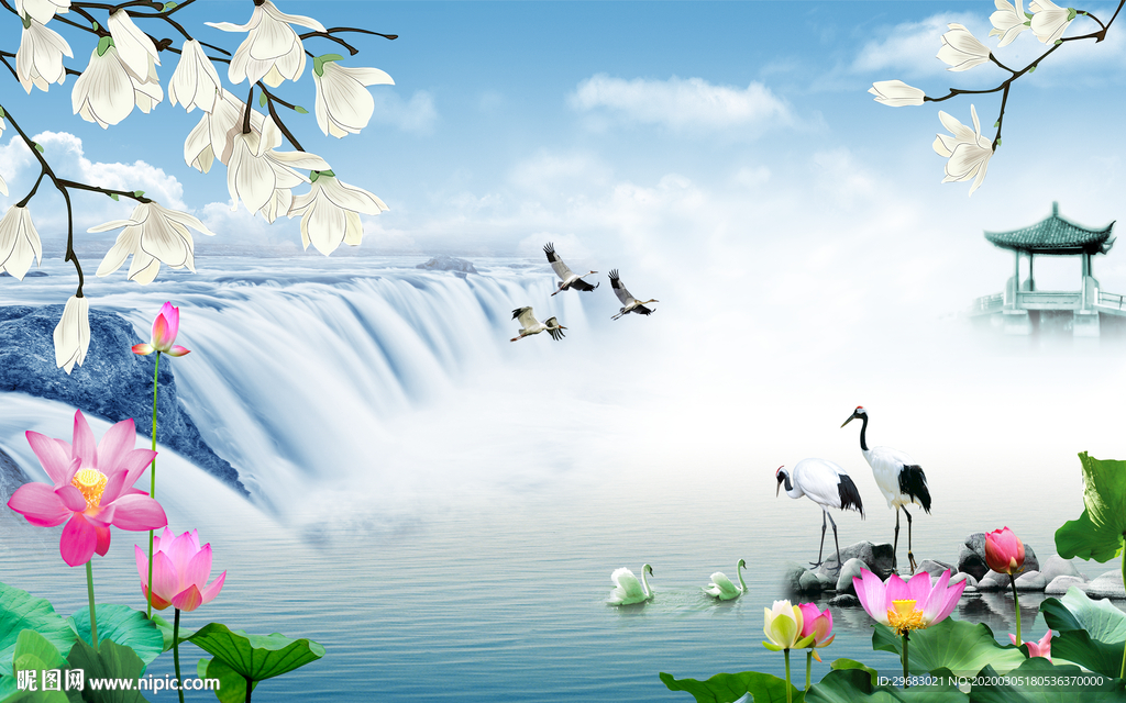 中国风新高端山水画 tif分层