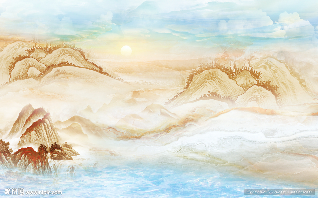 石纹新高端山水画 tif分层