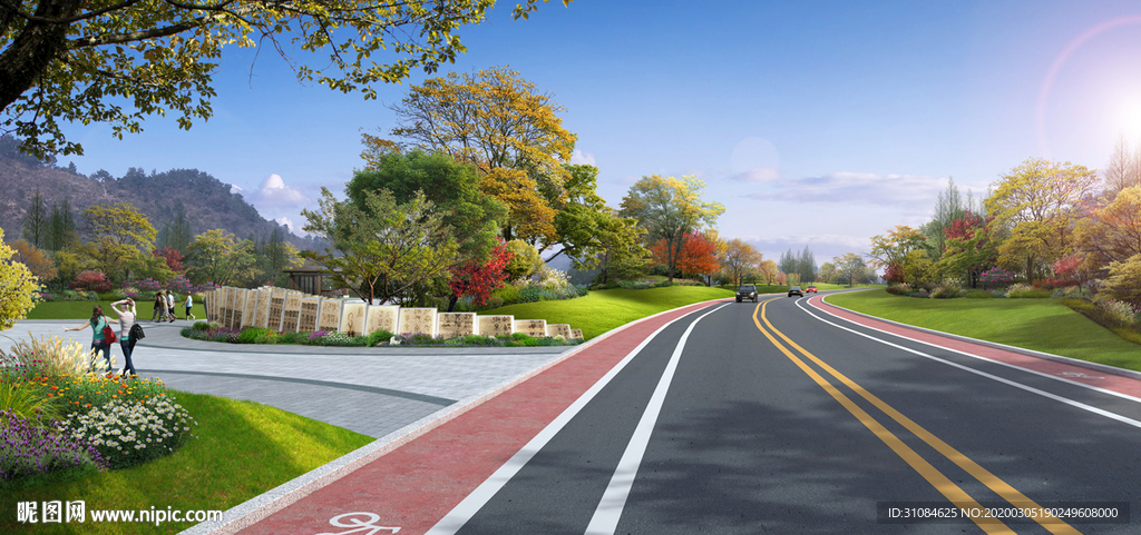 景观效果图道路效果图