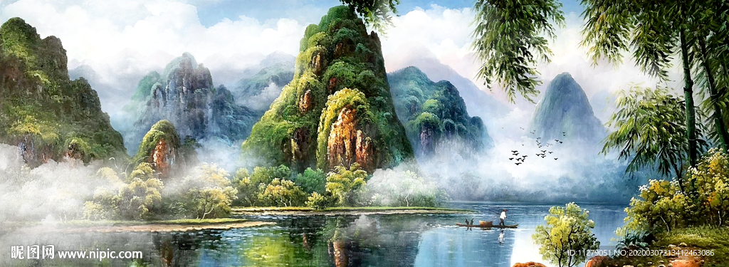山水风景油画