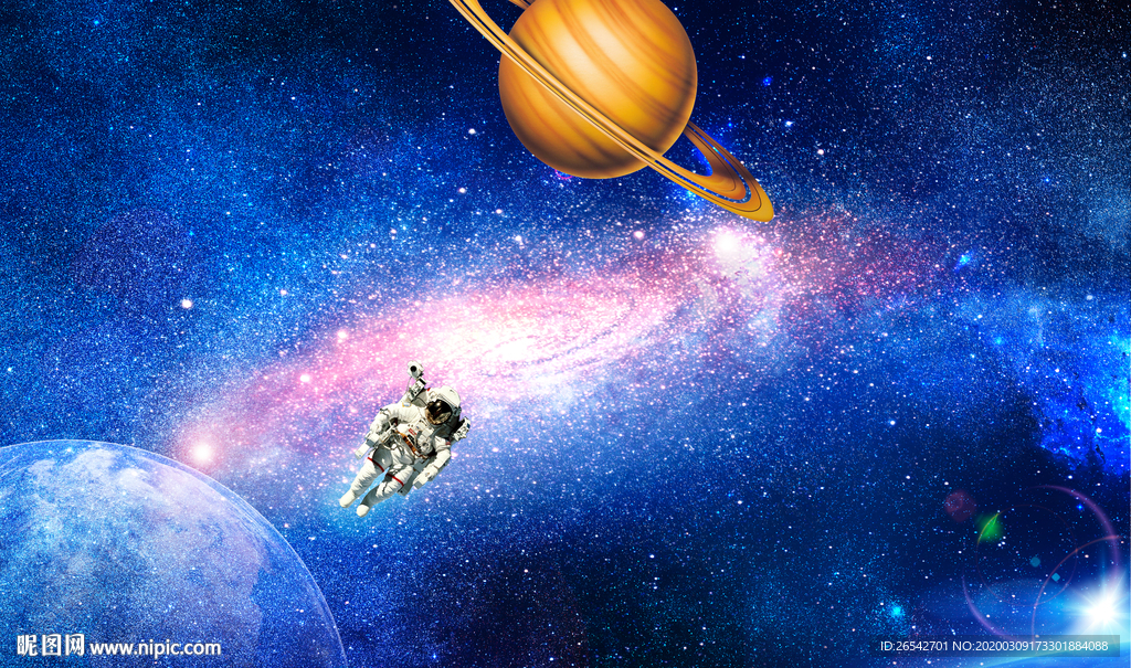 3D立体宇航员太空舱背景墙