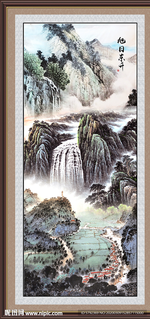 竖幅山水画